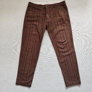 Levi’s XX Chino Standard Taper Pants Men's 36X32 Brown Plaid Check Stretch